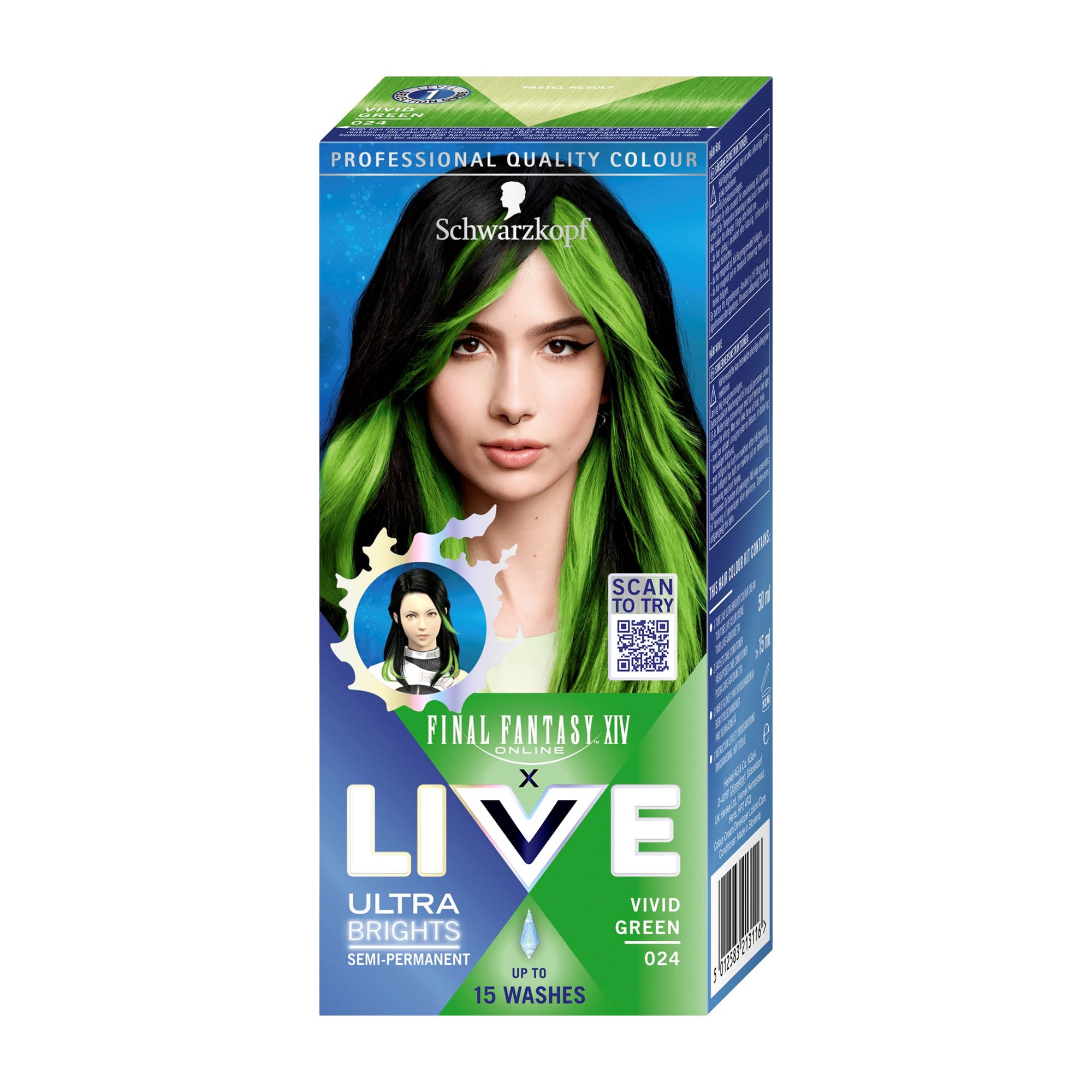 Schwarzkopf LIVE 024 Vert Vif Coloration semi-permanente