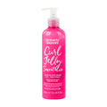 Pink pump bottle of Umberto Giannini Curl Jelly Smoothie Leave-in Anti-frizz Curl Treatment on a white background.