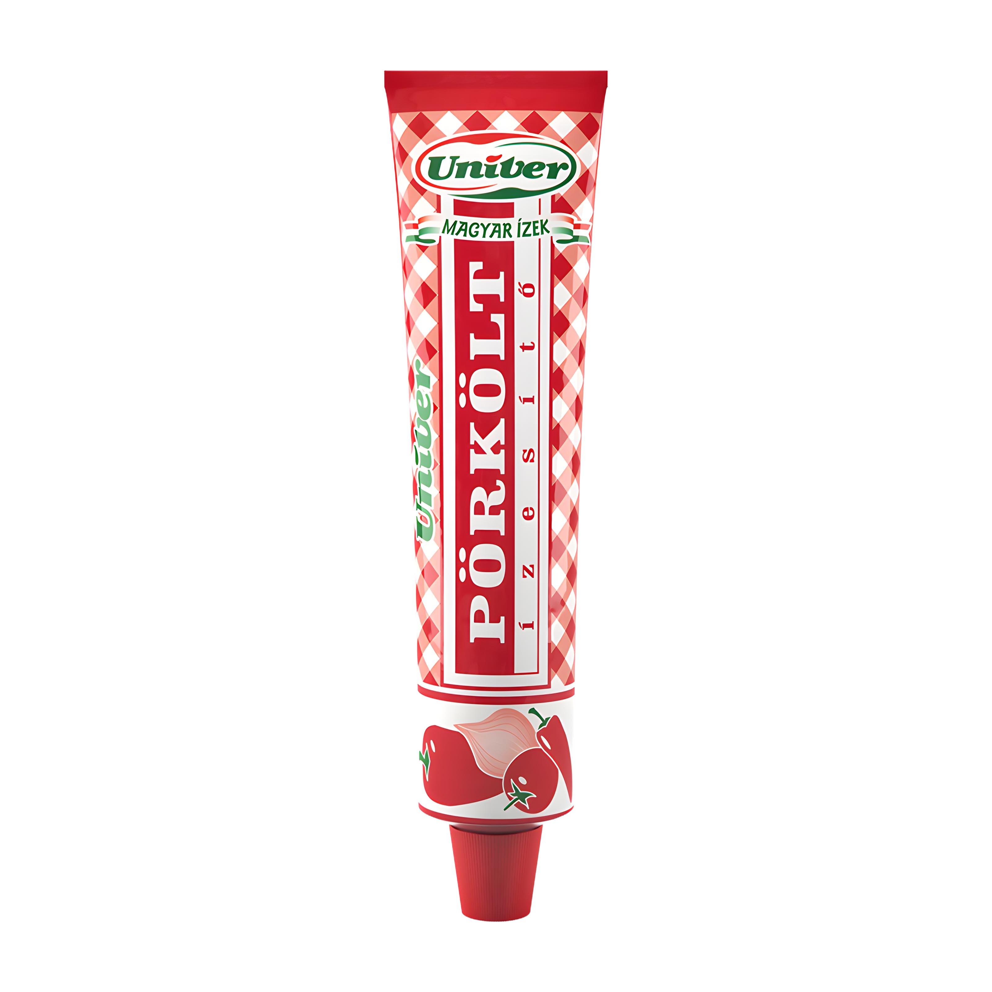 Red and white tube of Univer Stew Paste on a white background