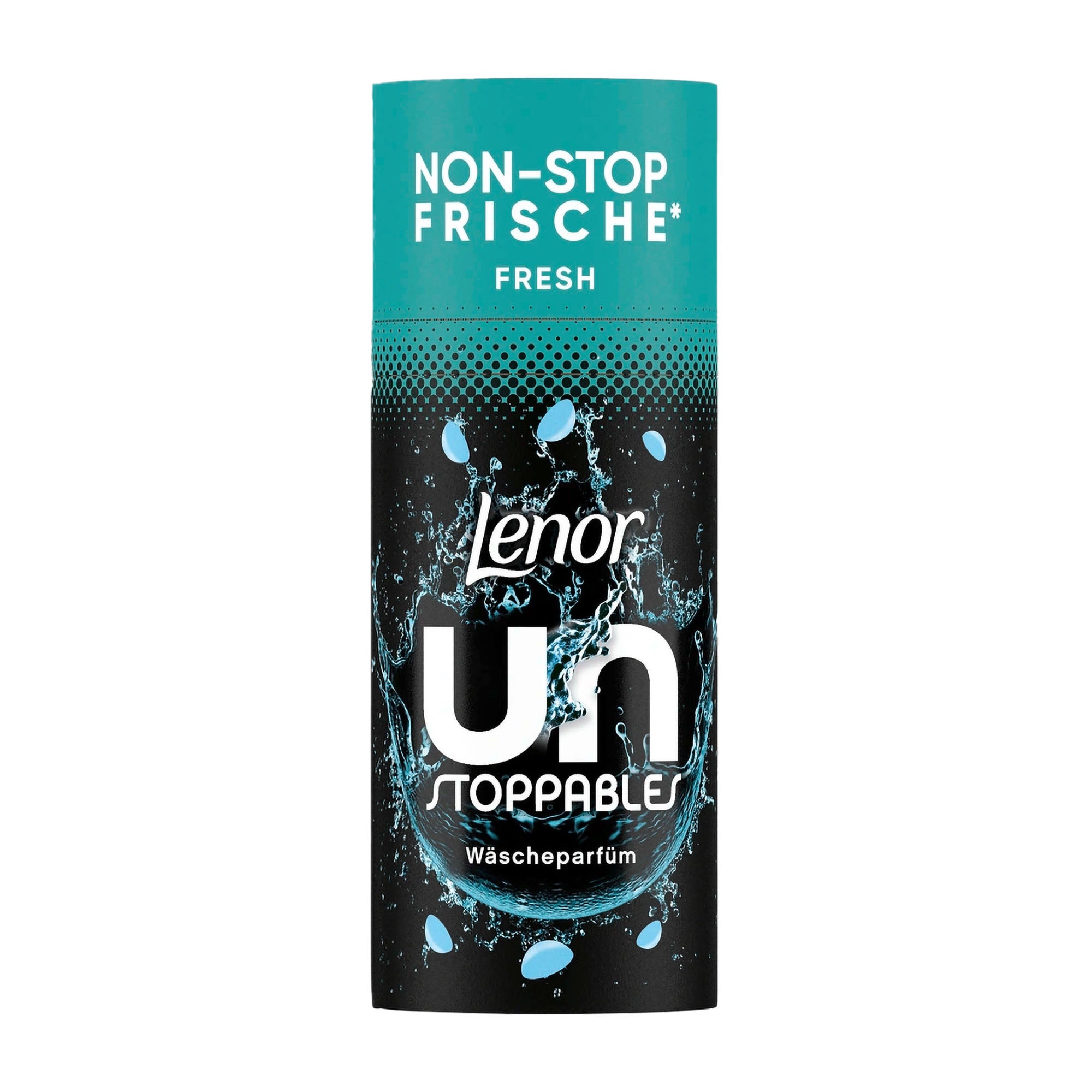 Lenor Unstoppables Fresh laundry perfume pearls can on a white background