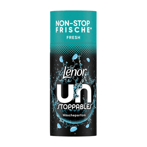 Lenor Unstoppables Fresh laundry perfume pearls can on a white background