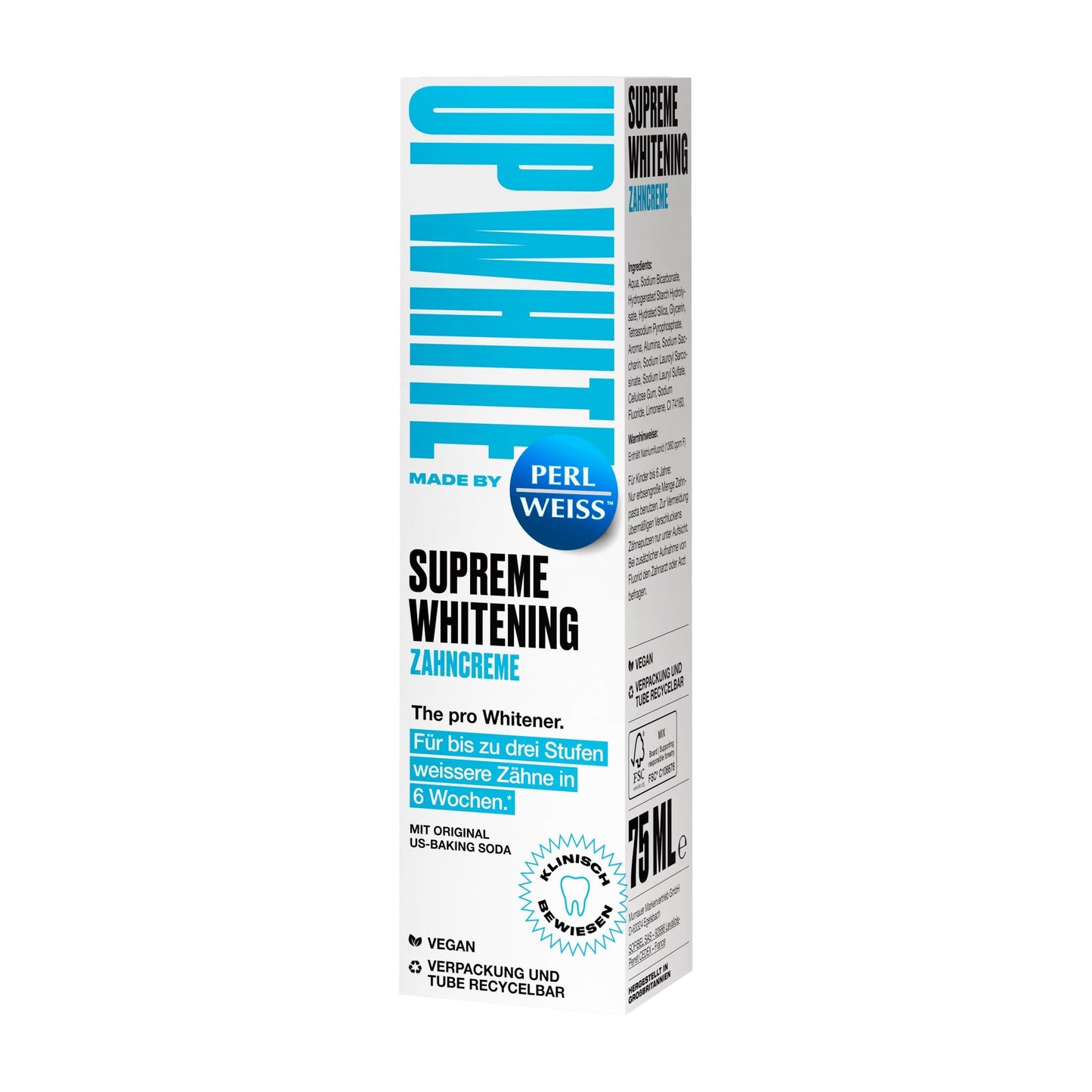 Perlweiss Up White Supreme Whitening Zahnpasta, 75 ml