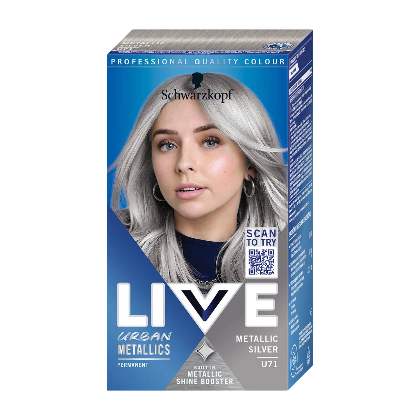 Schwarzkopf LIVE U71 Metallic Silver permanent hair color