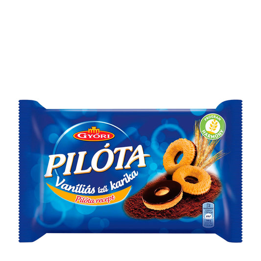 Gyori Pilota Vanilla Rings Dark Chocolate, 150 g