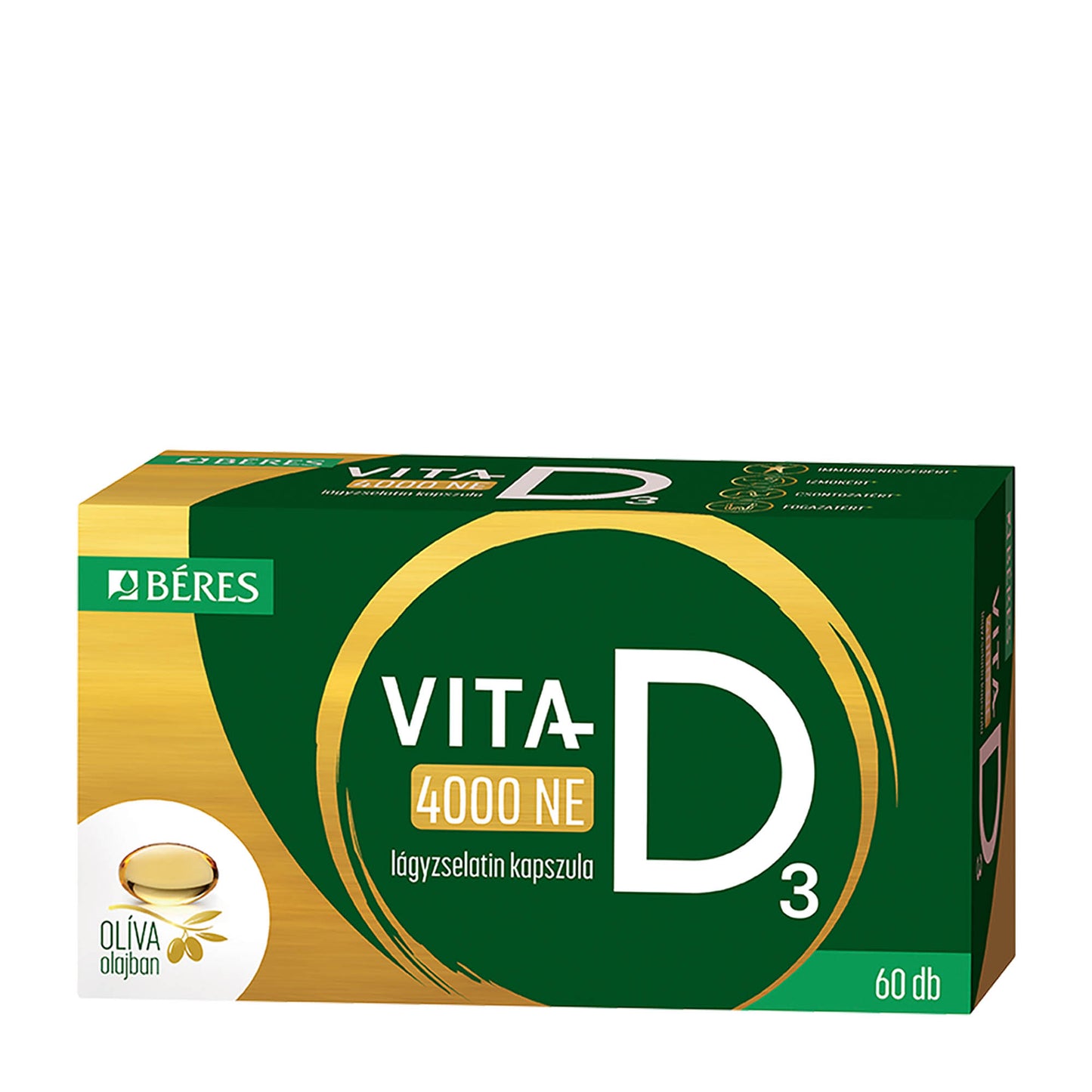 Beres Vitamin D3 4000 iu soft gel capsules, 60 Count