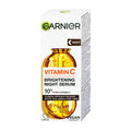 Box of Garnier Vitamin C Brightening Night Serum on a white background