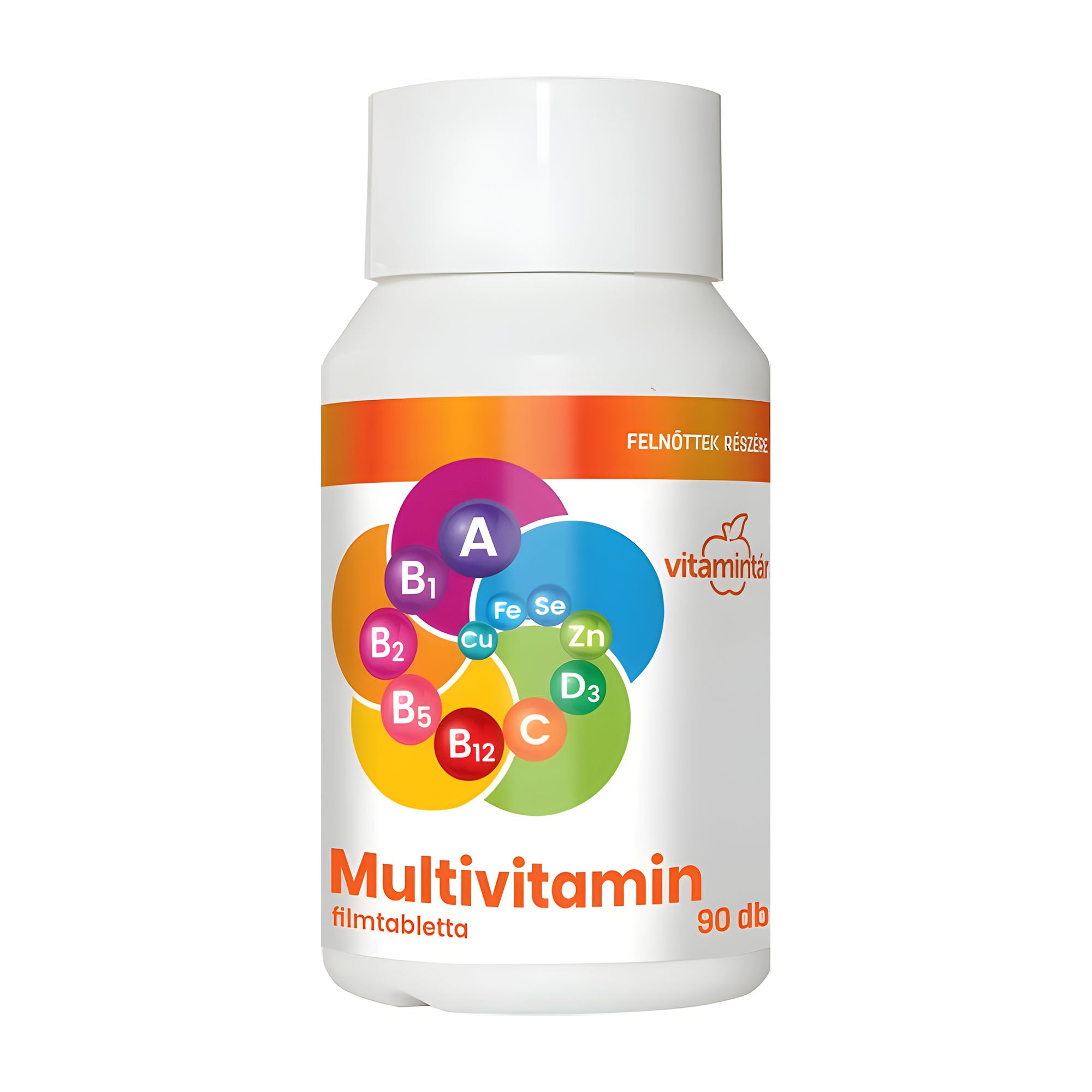 Vitamintár Comprimés multivitaminés pour adultes, 90 comprimés