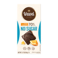Wawel dark chocolate bar with orange flavor packaging on a white background