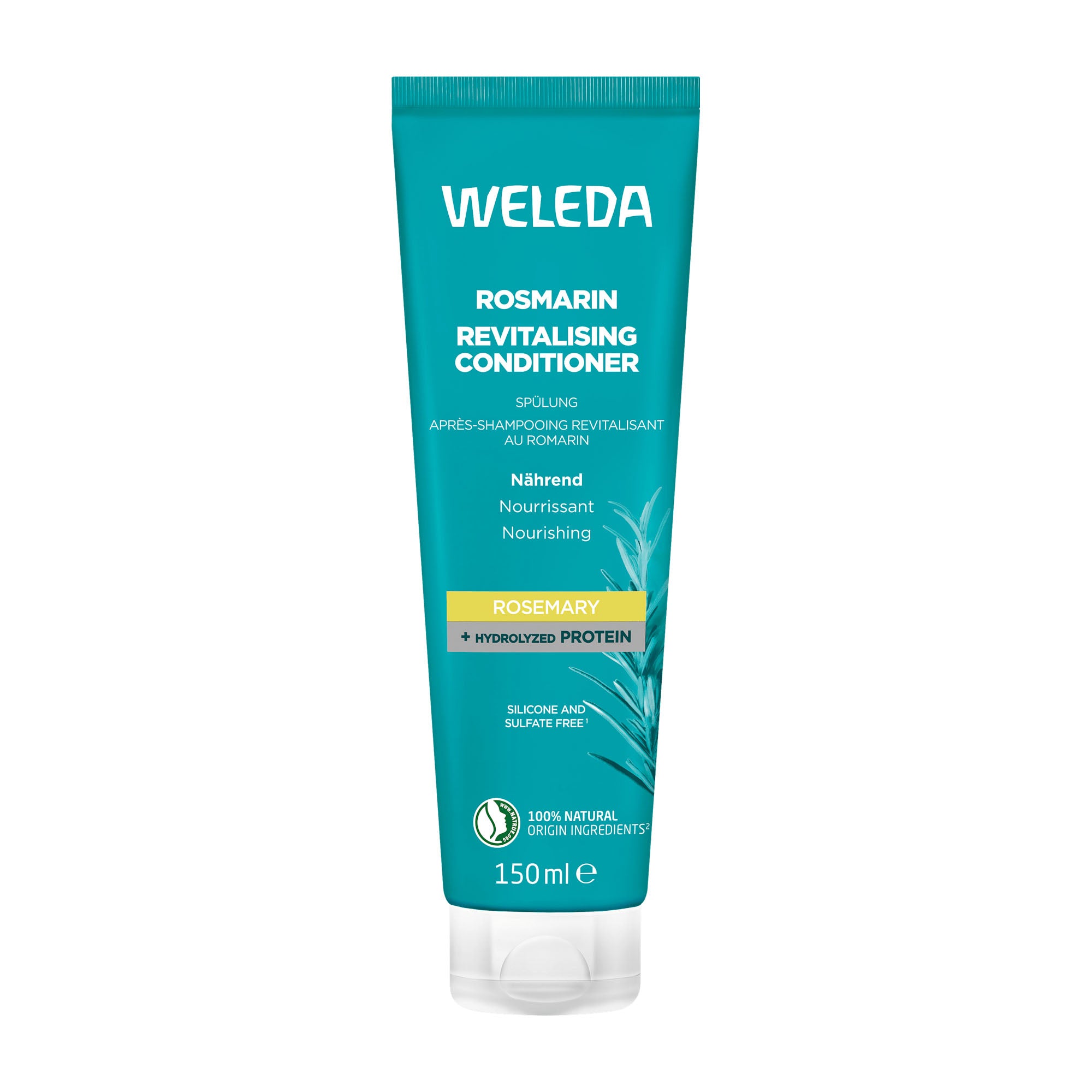 Weleda Rosemary Revitalizing Conditioner tube on a white background