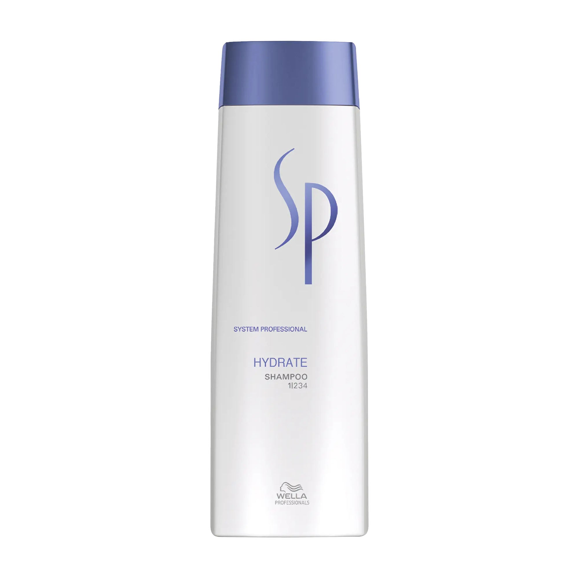 Wella SP Hydrate shampoo bottle on a white background