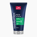Wella wellaflex Men Styling Gel in a dark blue squeeze tube with a silver cap, featuring a red Wella logo and a green 'All-Day Definition' label.