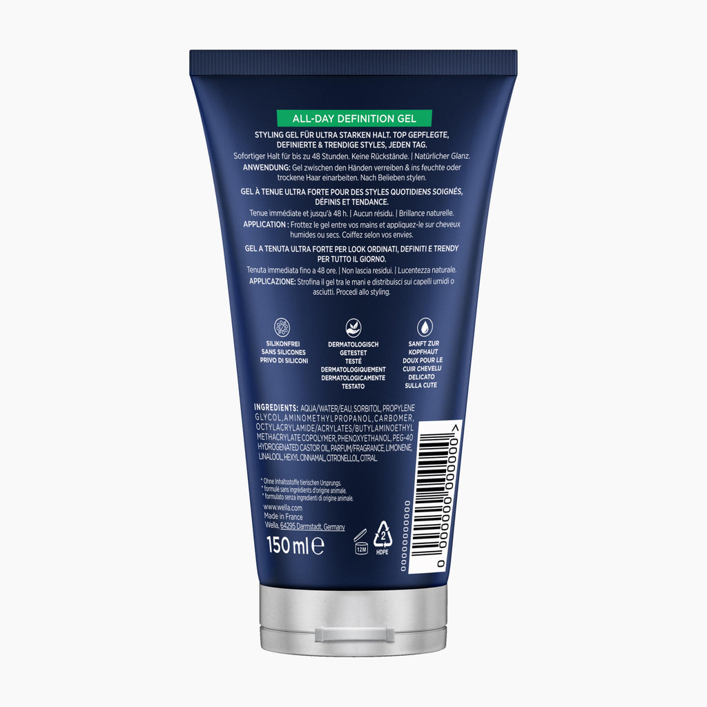 wellaflex MEN Styling gel All-Day Definition, 150 mL