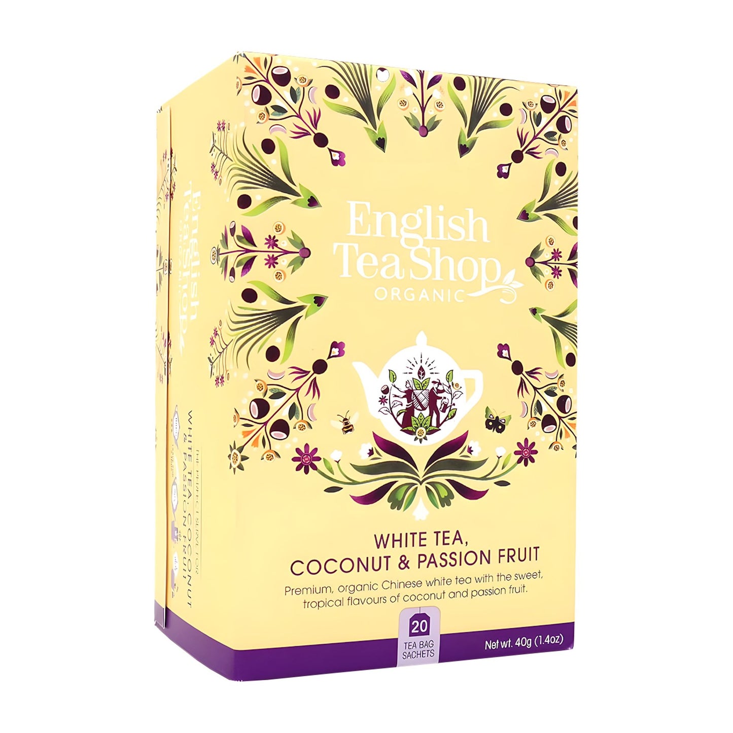 English Tea Shop Coconut & Passion Fruit white tea, 20 Count