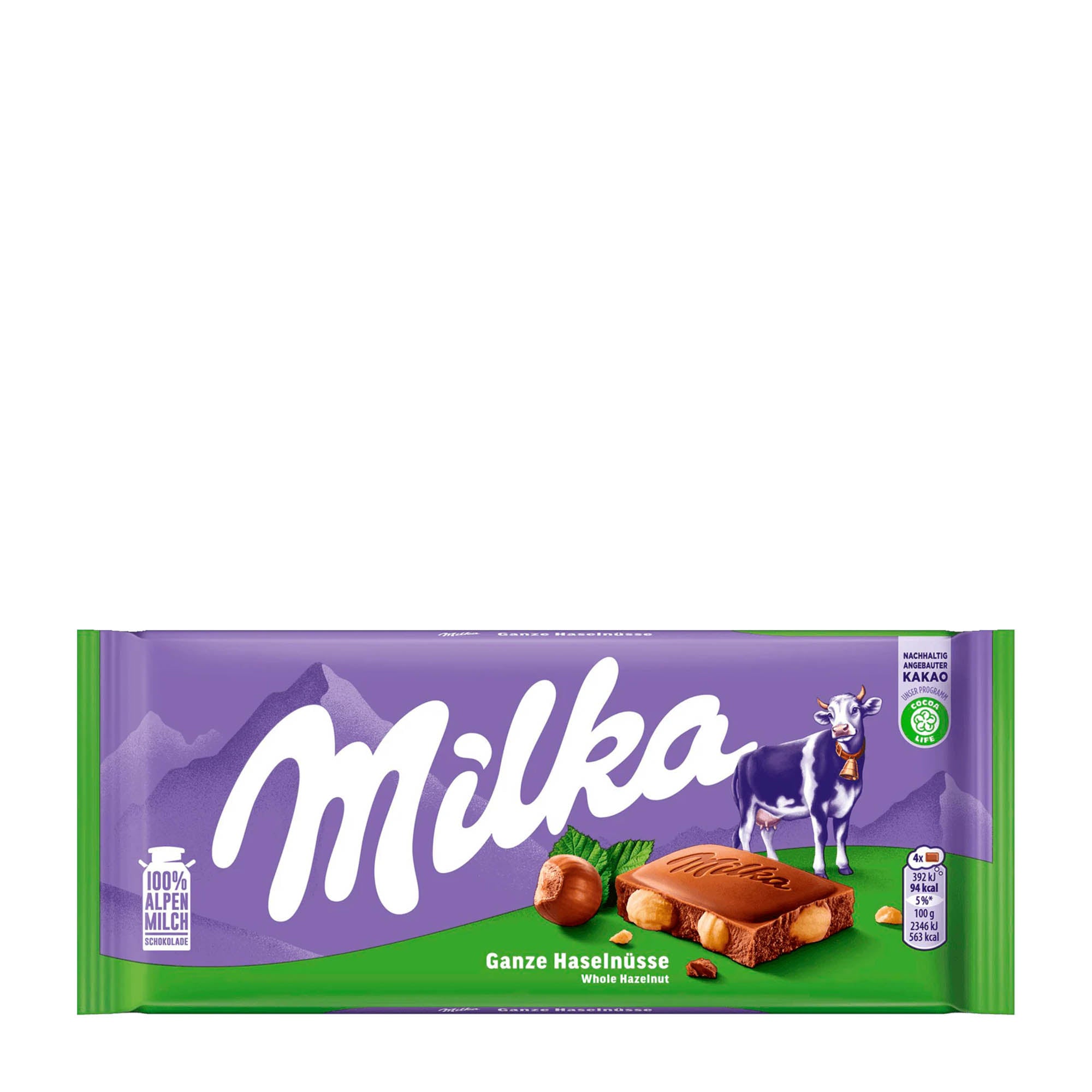 Milka Whole Hazelnut milk chocolate bar, 95 g