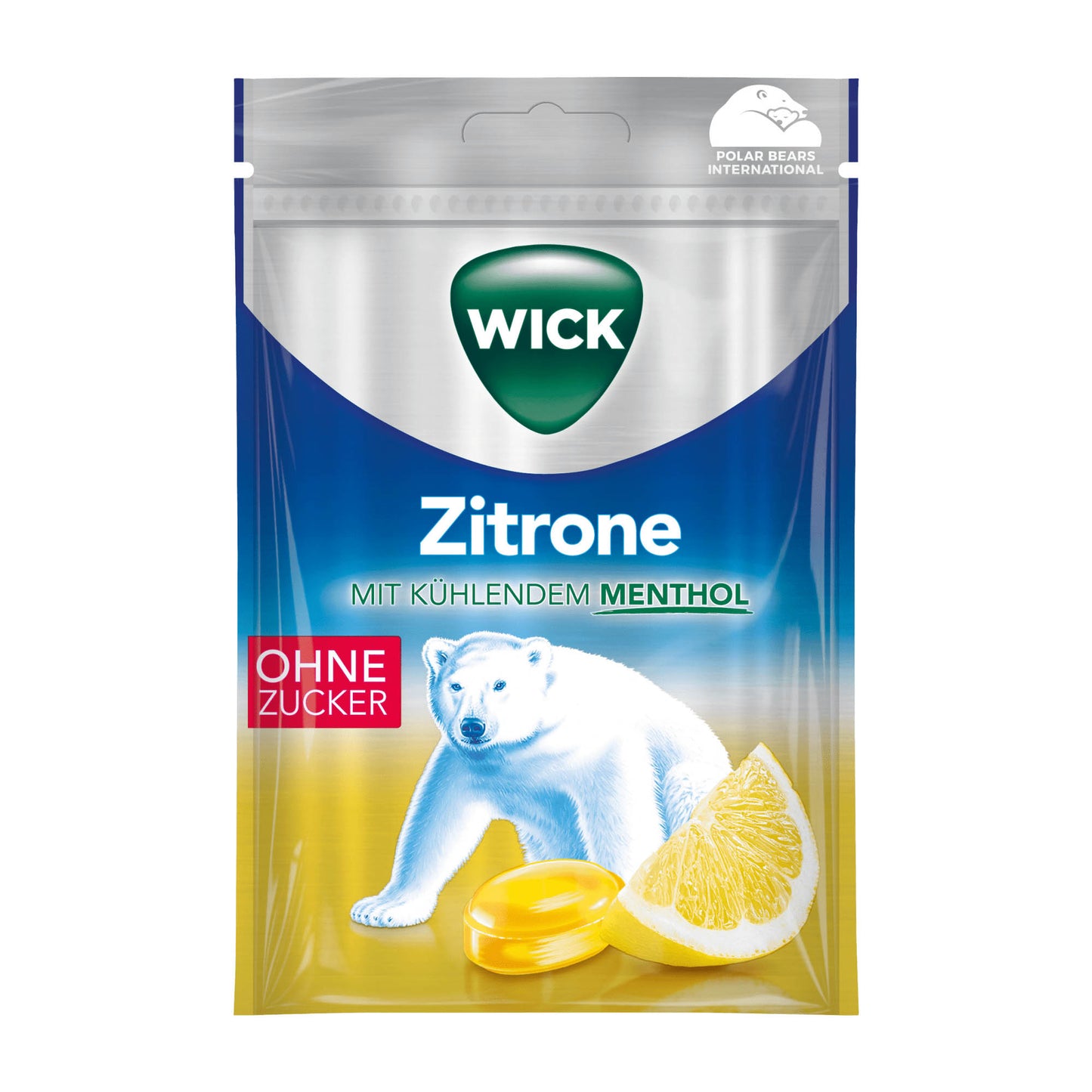 Wick Lemon Halsbonbons mit kühlendem Menthol, 72 g