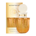 Women'Secret Goddess Elixir body, hair & face oil bottle with packaging on a white background