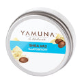 Tin of Yamuna shea butter with a white lid on a white background
