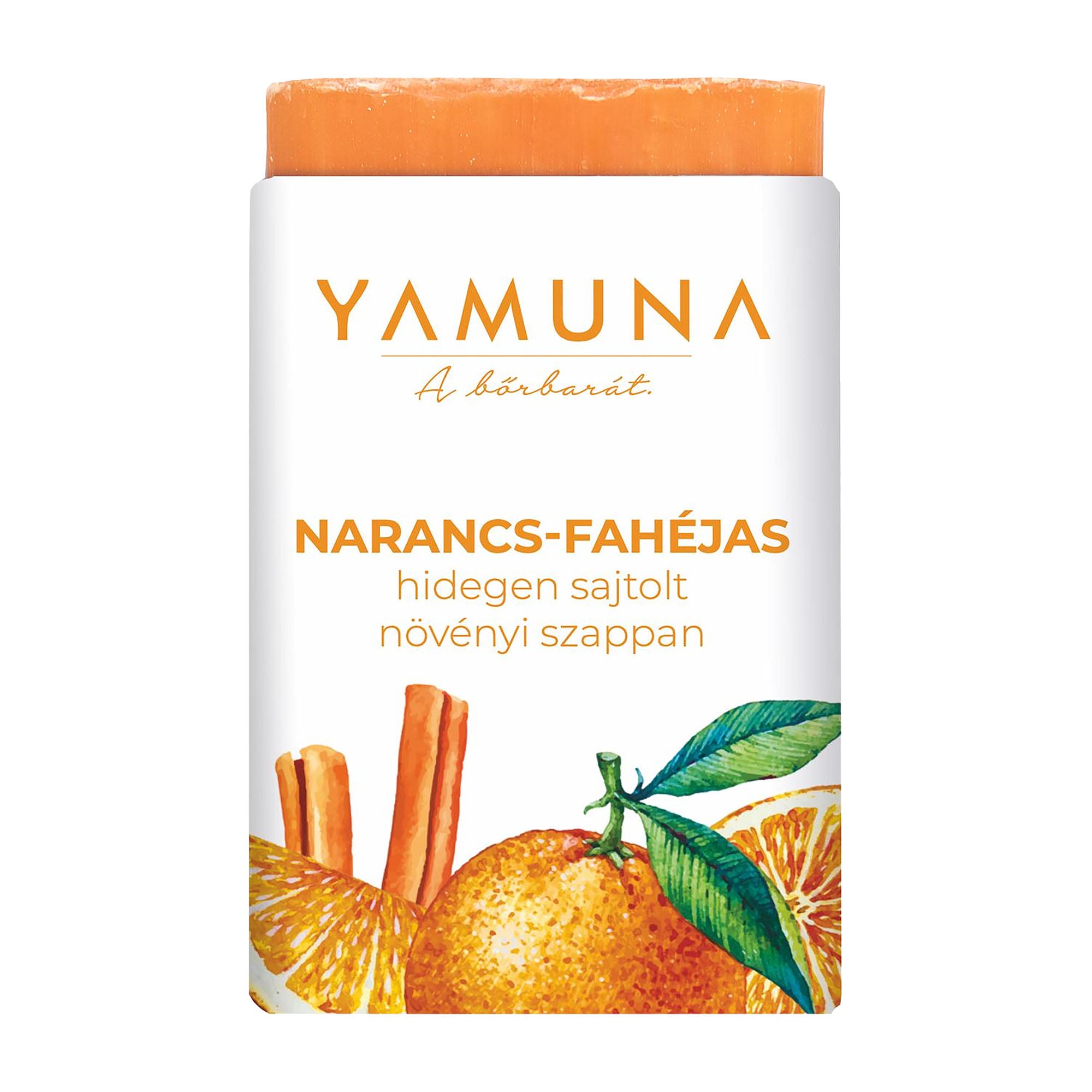 Yamuna Savon végétal pressé à froid Orange-Cannelle, 110 g