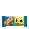 Yoo-hoo Cocoa and Hazelnut Cream waffle bar packaging with a waffle and chocolate cream illustration on a white background