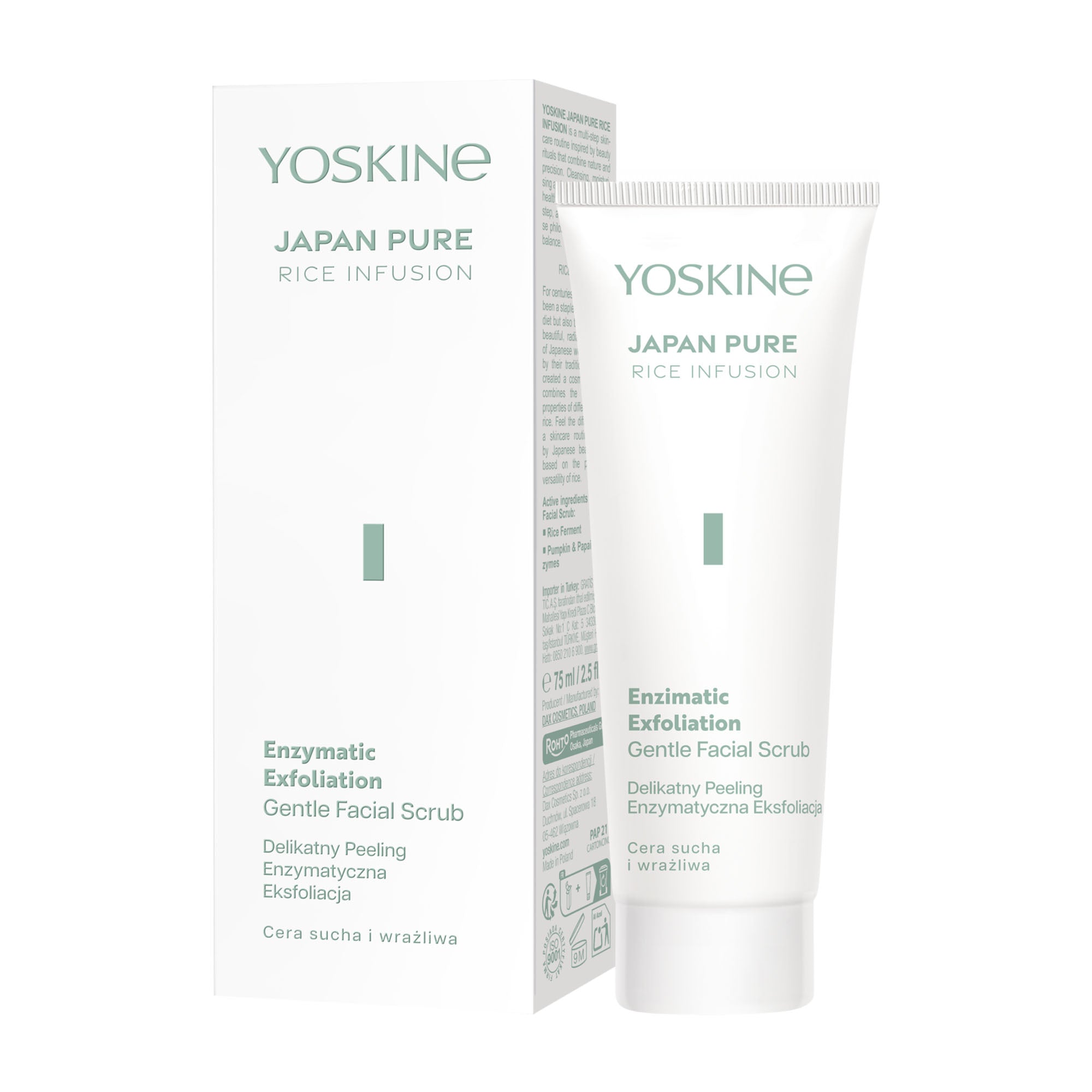 Yoskine Enzymazic Exfoliation Gentle Facial Scrub, 75 mL