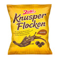 Yellow package of Zetti Knusperflocken Classic with chocolate illustration on a white background