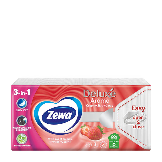 Zewa Deluxe Creamy Strawberry 3ply tissues, 90 Sheets