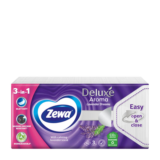 Zewa Deluxe Lavender Dreams 3ply tissues, 90 Sheets