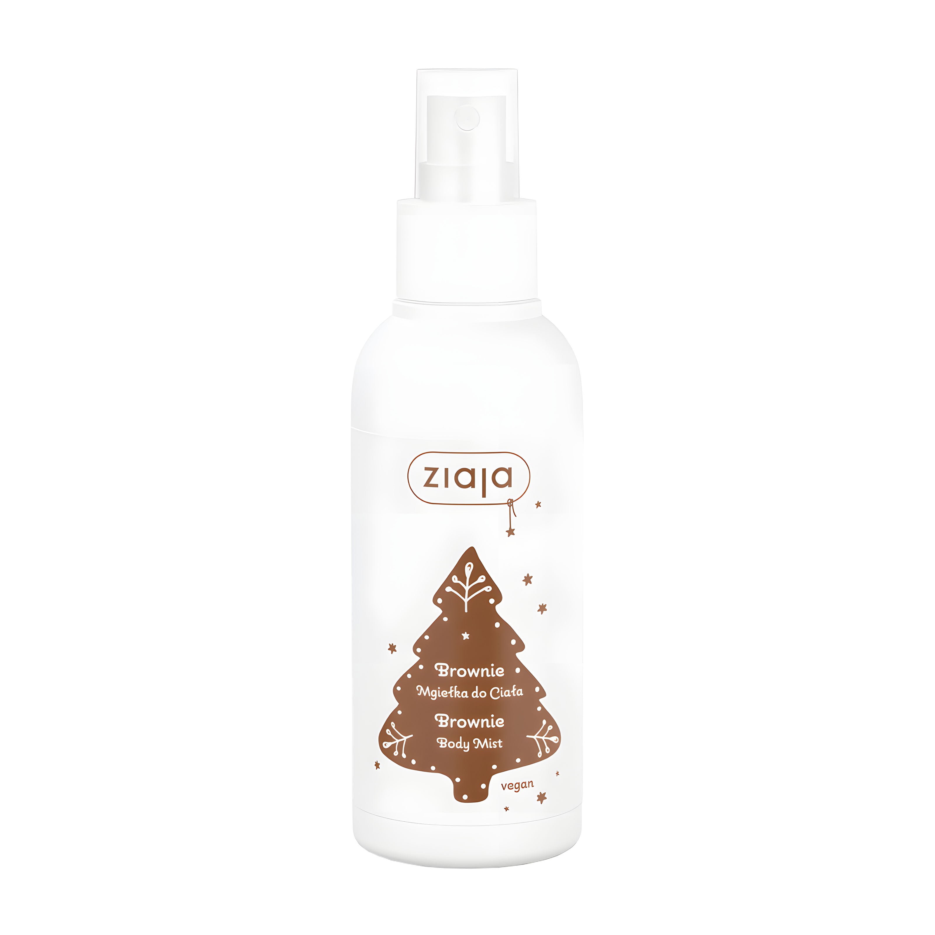 Ziaja Brownie Body Mist bottle on a white background