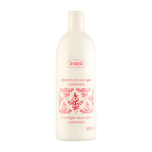 Ziaja creamy shower gel cashmere bottle on a white background