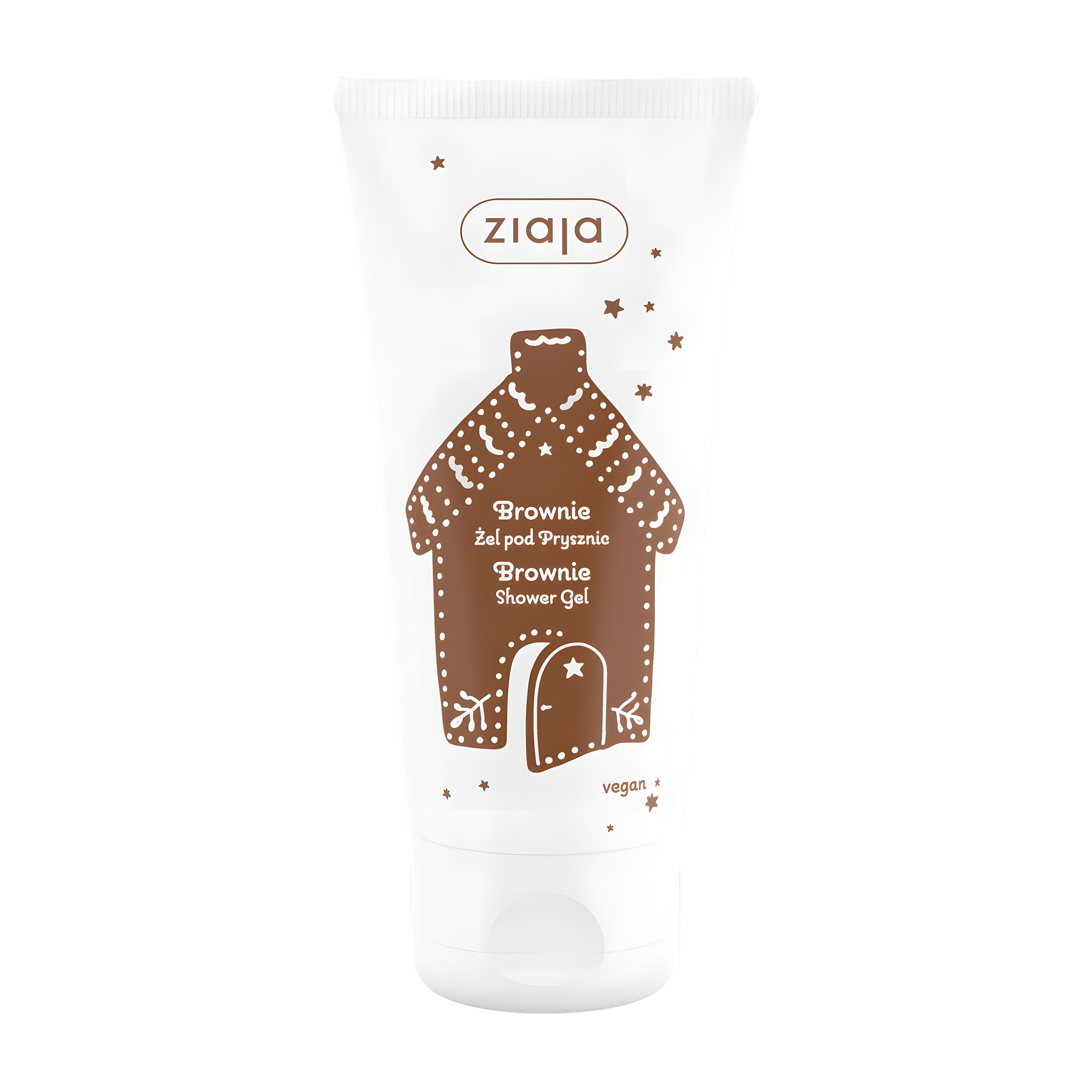Ziaja Brownie shower gel packaging on a white background