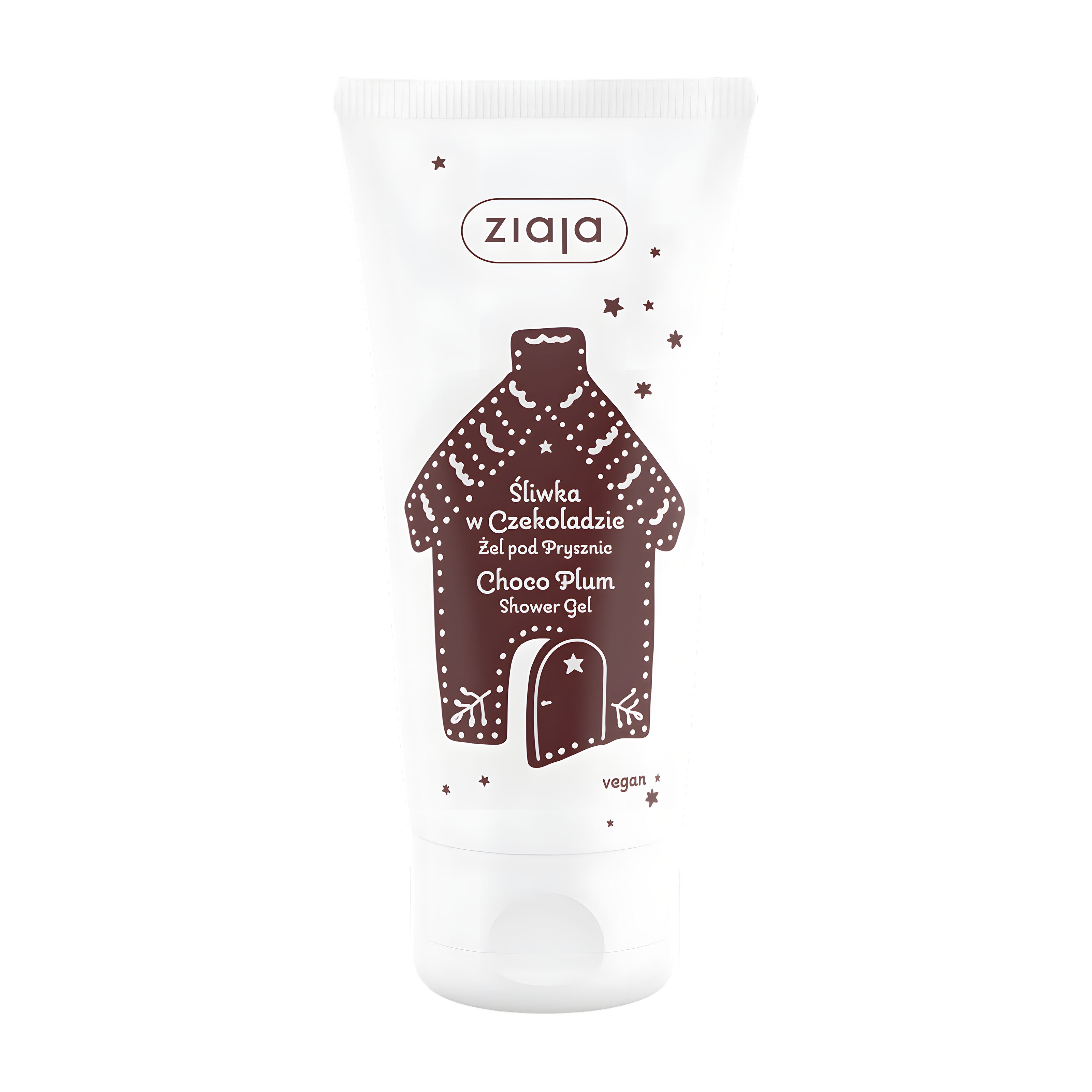 Ziaja Choco Plum shower gel packaging on a white background