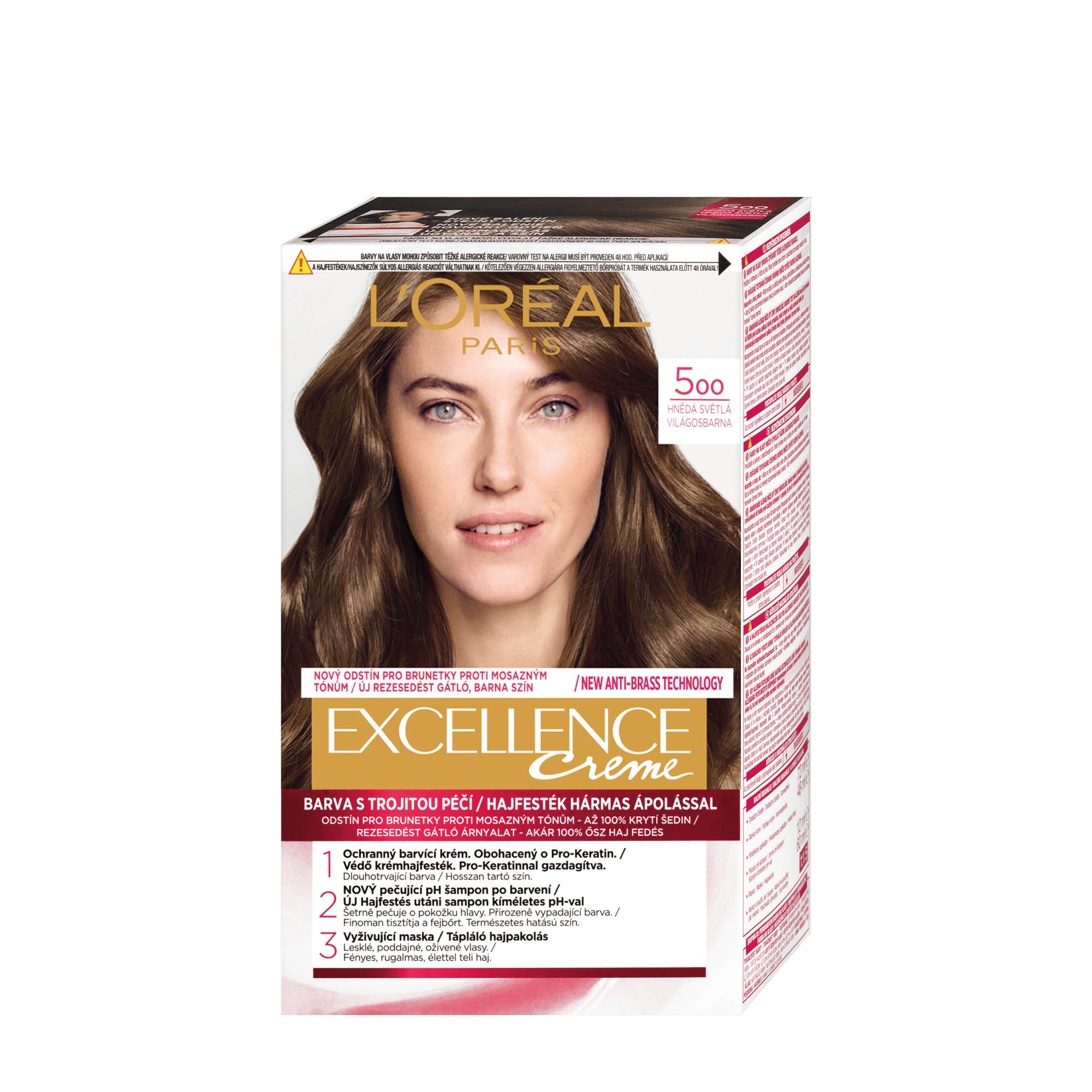 l'oréal paris excellence creme permanent hair color 500 light brown