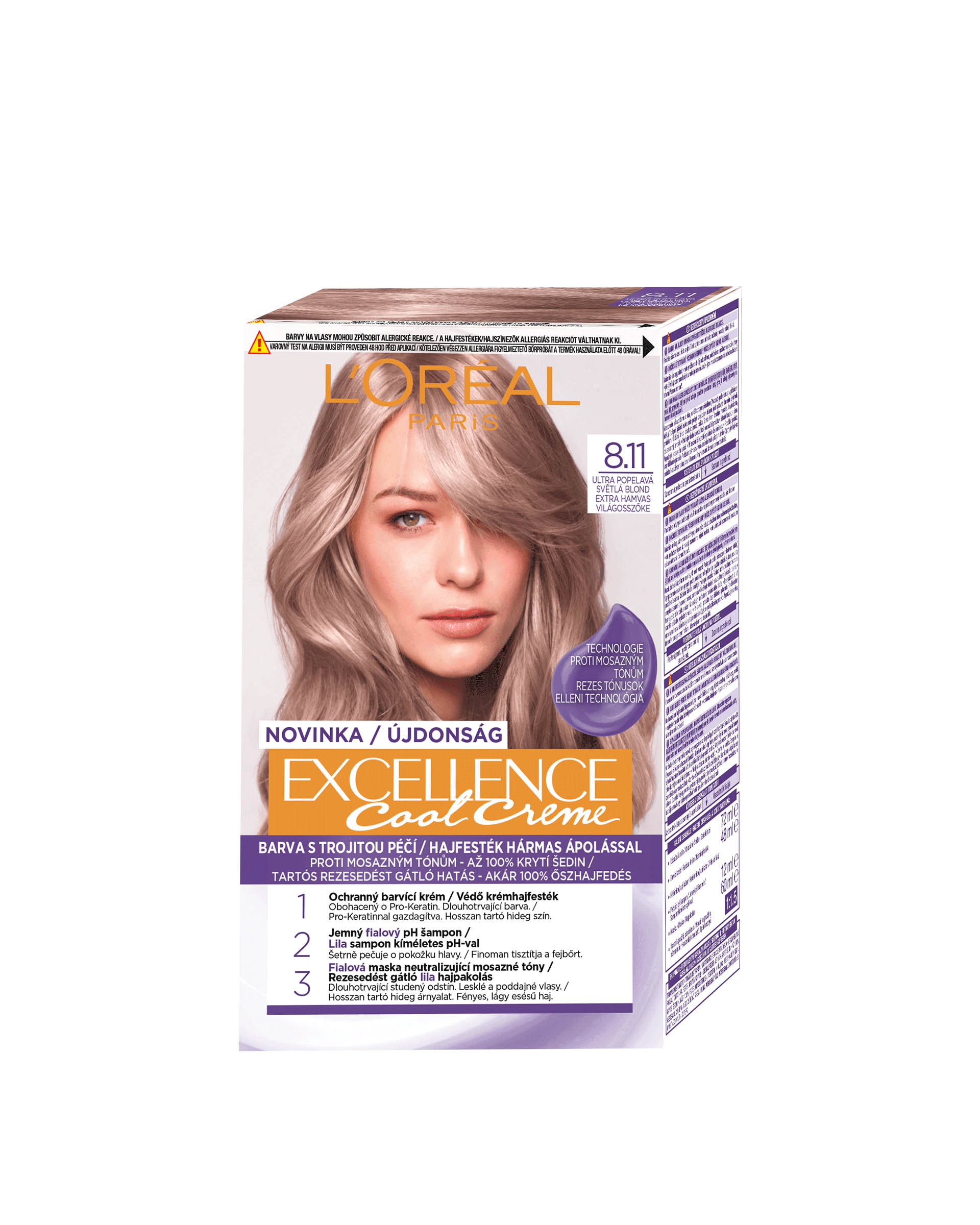 Excellence Cool Crème Permanent Hair Color  very ash light blonde –  Peppery Spot