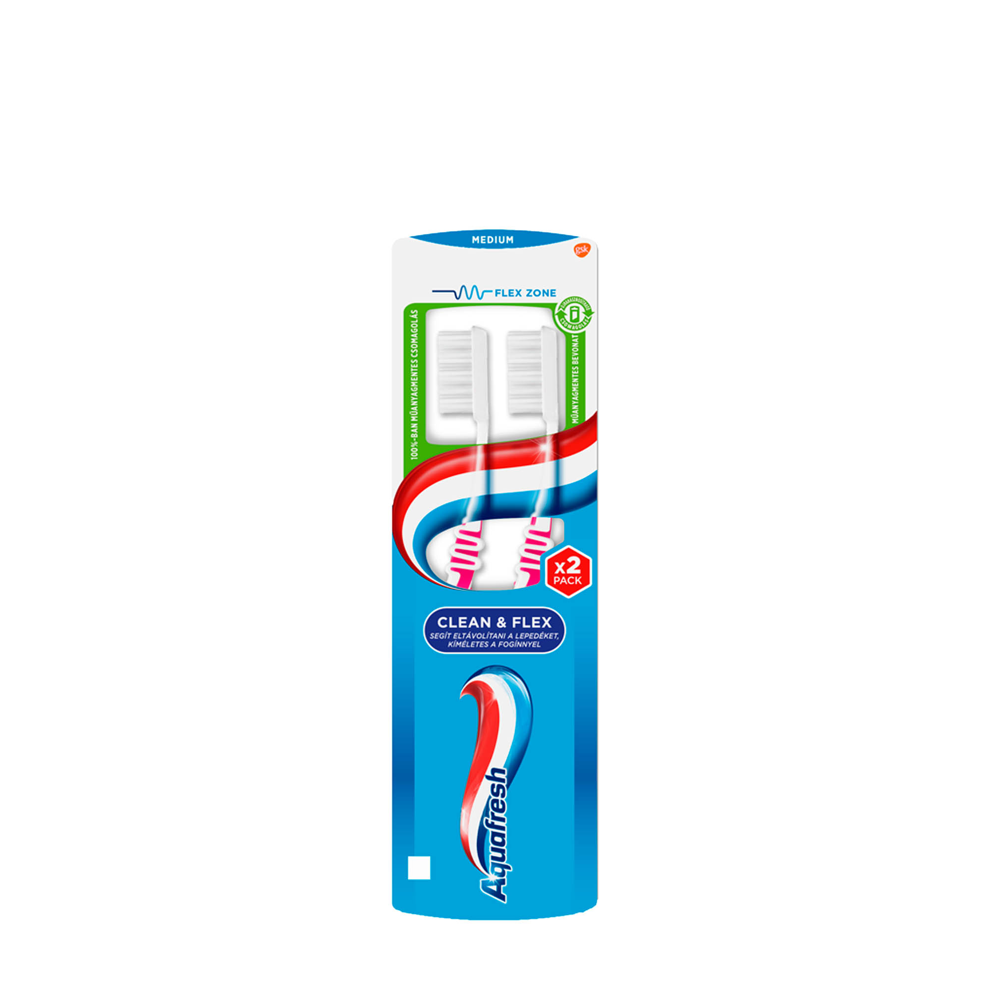 aquafresh manual toothbrush clean flex medium duopack