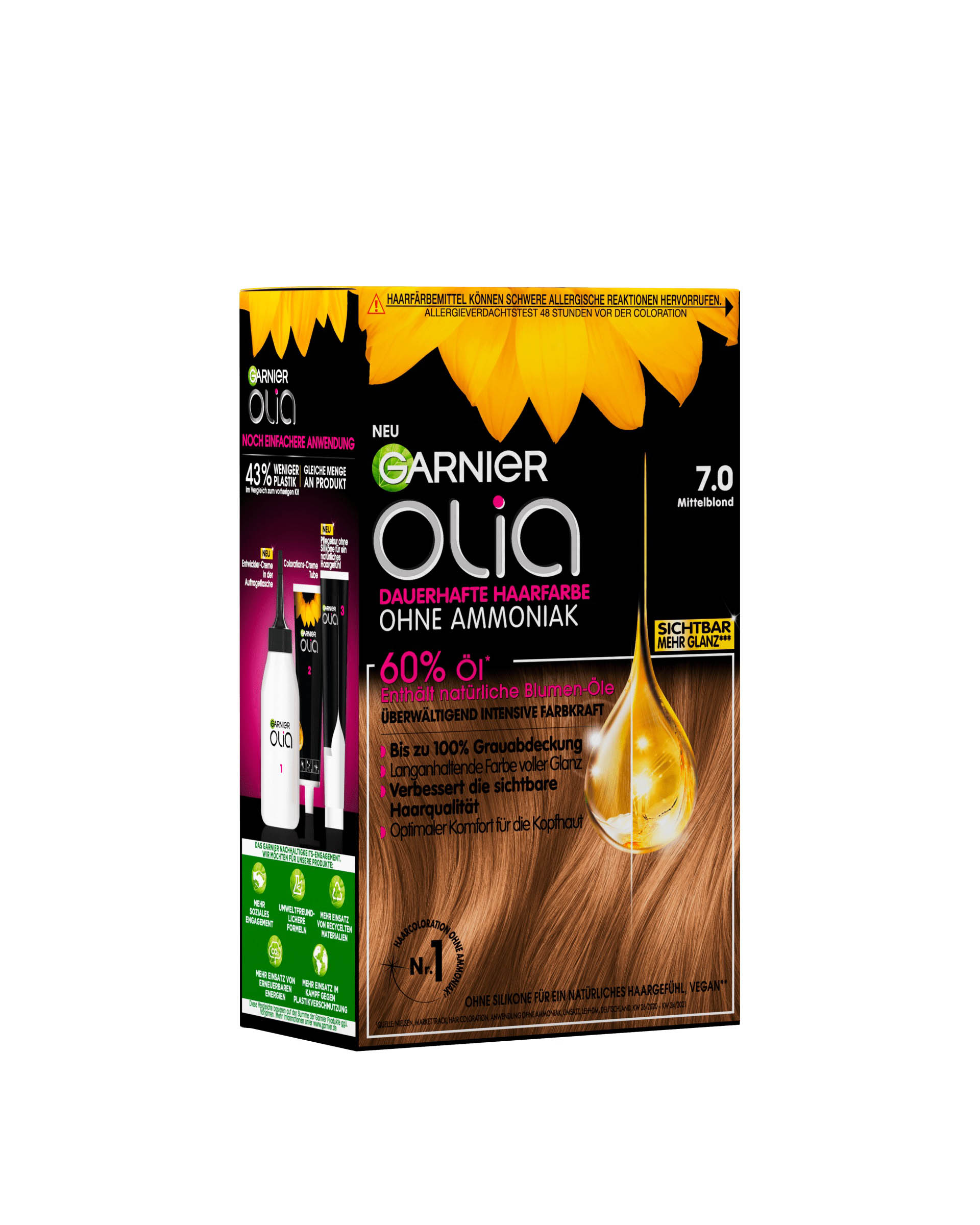 Garnier Olia Permanent Hair Color – blonde medium Spot 7.0 Peppery