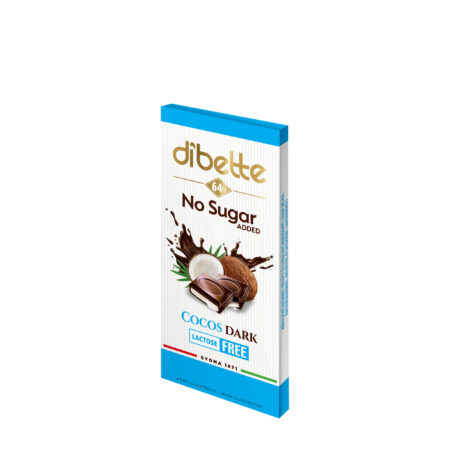 dibette dark chocolate bar 64% cocos no added sugar lactose free